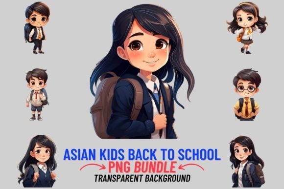 Asian Kids Back to School Sublimation
