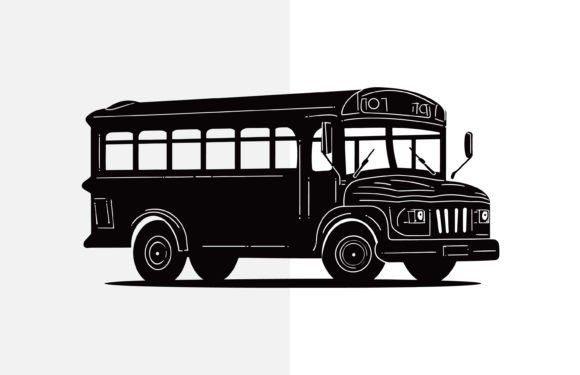 Back to School Bus Vector Silhouette