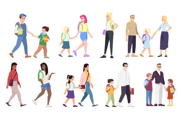 Back to School Color Vector Characters