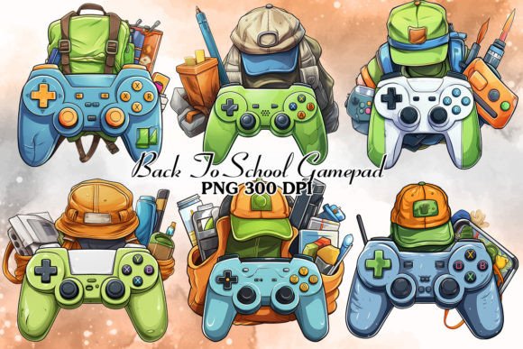 Back to School Gamepad Clipart Bundle