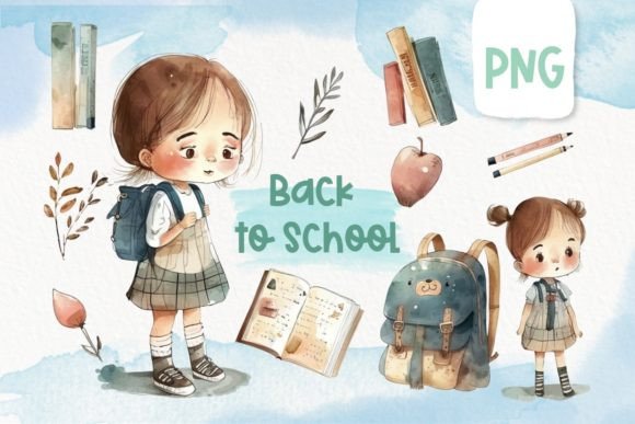 Back to School PNG Clipart Cute Girl: A Practical Resource for Educators, Designers, and Small Business Owners