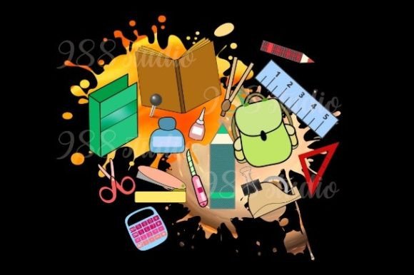 Back to School PNG Stationery: High-Resolution, Transparent Art for Creative Projects
