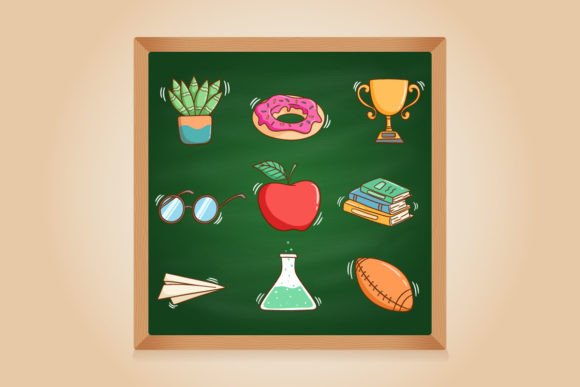 Cute Back to School Doodle Icons