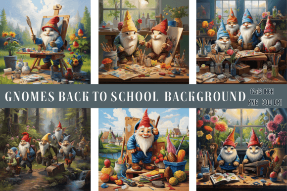 Gnomes Back to School Background: A Practical Digital Paper Resource for Crafters and Educators