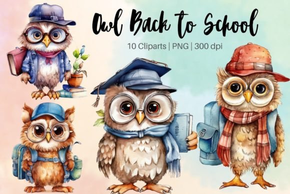 Owl Back to School Sublimation: High-Resolution Digital Art for Creative Educators & Makers