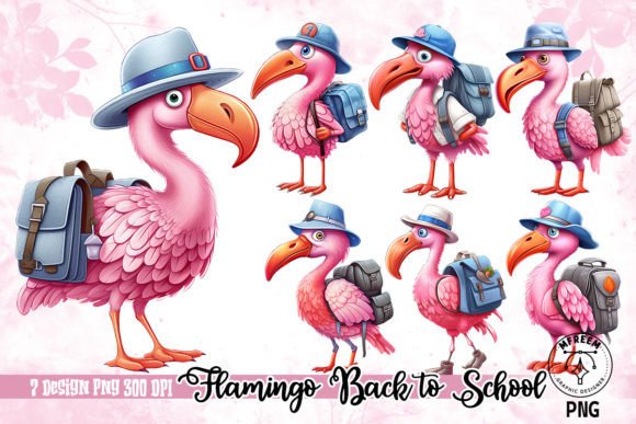 Pink Flamingo Back to School Sublimation